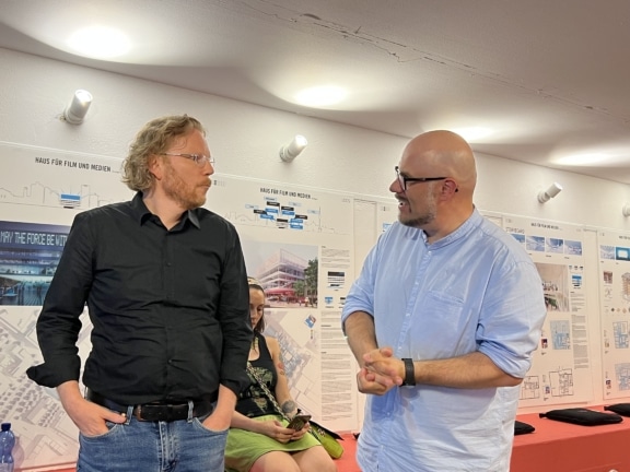 Film Commission Region Stuttgart während eines Events HFM Interimslocation